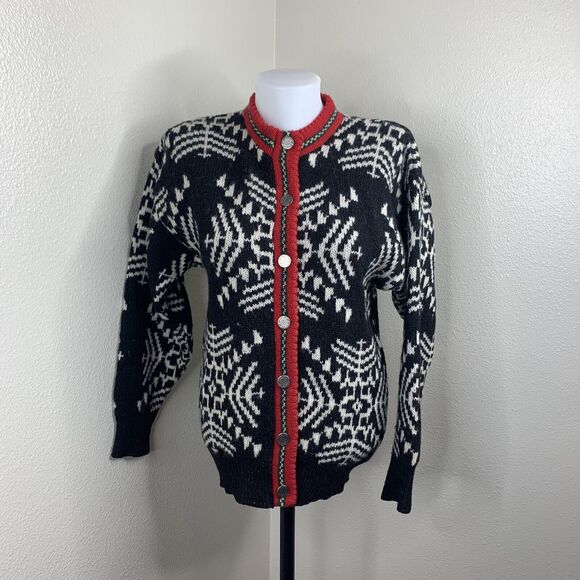 Cambridge Woolens Dry Goods Wool Cardigan Sweater Fair Isle Nordic Women’s Sz S - Picture 2 of 6